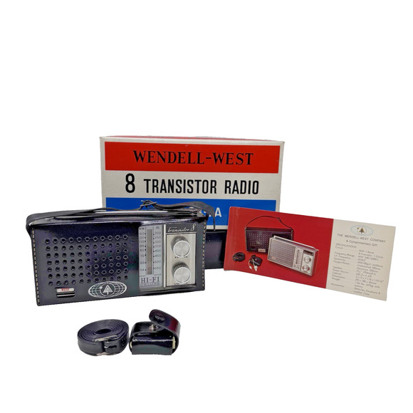 NOS Wendell West Hi-Fi Deluxe 8 Transistor Radio CR-7A AM New in Box, NIB - Picture 1 of 16